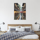Kyoto Lantern Rain – Ghibli-geïnspireerde kunstpri Canvas Afdruk (Insitu (Slaapkamer))