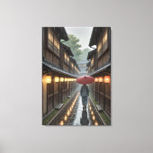 Kyoto Lantern Rain – Ghibli-geïnspireerde kunstpri Canvas Afdruk (Voorkant)
