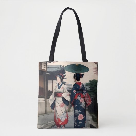 Kyoto Lente Wandel Kimono Boodschappentas Tote Bag (Voorkant)