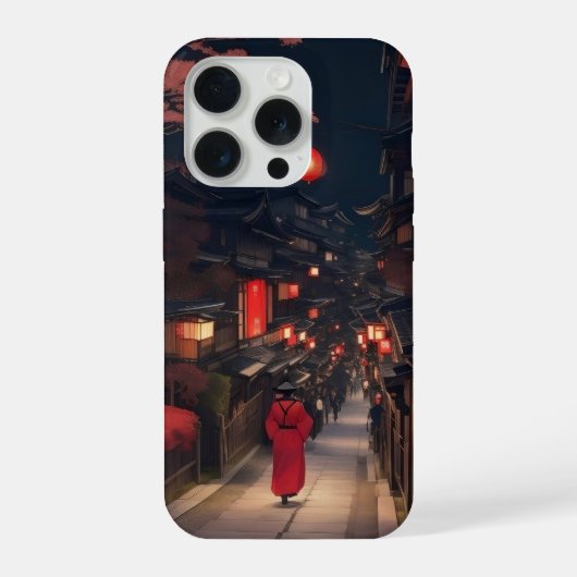 Kyoto Nachtlantaarn Wandel iPhone Hoesje 15 Pro Case (Achterkant)
