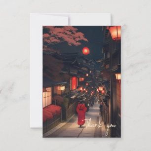 Kyoto Nachtlantaarn Wandel Thank You Kaart