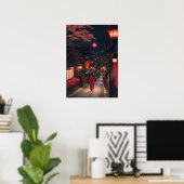 Kyoto Nachtlantaarns Poster (Thuiskantoor)