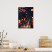 Kyoto Nachtlantaarns Poster (Keuken)
