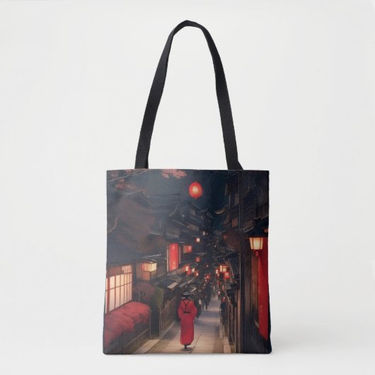 Kyoto Night Lantern Walk Boodschappentas Tote Bag (Voorkant)