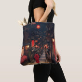 Kyoto Night Lantern Walk Boodschappentas Tote Bag (Dichtbij)