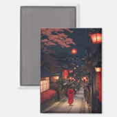 Kyoto Night Lanterns Magnet (Voorkant / Achterkant)
