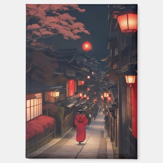 Kyoto Night Lanterns Magnet (Voorkant)