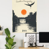 Kyoto Serenity - Tempelreflecties Poster (Thuiskantoor)