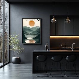 Kyoto Serenity - Zen Garden Reflections Poster