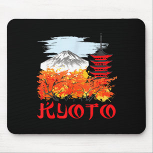 Kyoto silhouet berg herfst landschap vintage muismat
