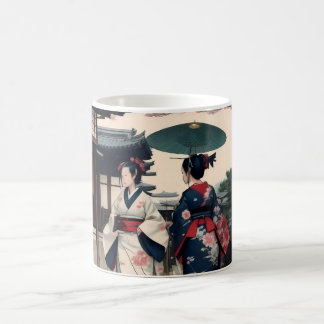 Kyoto Spring Walk Kimono Mug – Cherry Blossom Scen Koffiemok