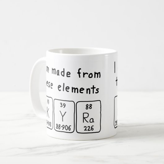 Kyra periodieke tabelnaam mok (Voorkant links)