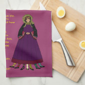 Kyra Sarakosti Lady Lent Lenten Kitchen Towel Theedoek (Quarter Fold)