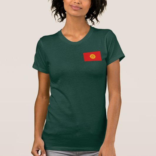 Kyrgyzstan Flag and Map Dk T-Shirt (Voorkant)