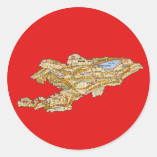 Kyrgyzstan Kaart Sticker