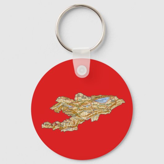 Kyrgyzstan Kaartsleutelhanger Sleutelhanger (Voorkant)