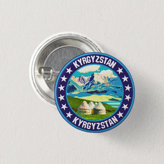 Kyrgyzstan Ronde Button 3,2 Cm (Voorkant /achterkant)