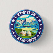 Kyrgyzstan Ronde Button 3,2 Cm (Voorkant)