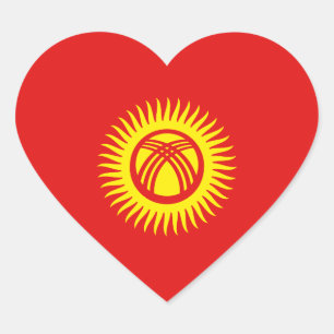 Kyrgyzstan Vlag Hart Sticker