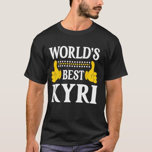 Kyri Persoonlijke naam Grappige voornaam World's B T-shirt (Voorkant)
