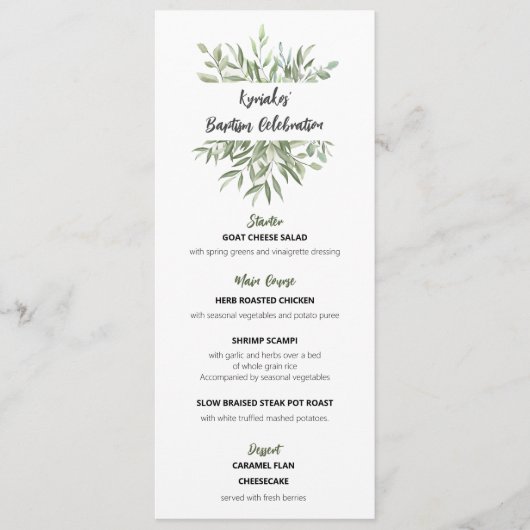 Kyriakos Menu (Voorkant)