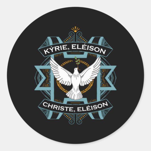 Kyrie Eleison Christe Traditional Latijn Mass Lord Ronde Sticker (Voorkant)
