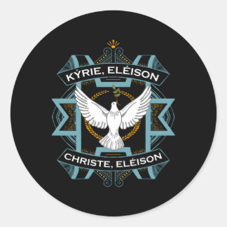Kyrie Eleison Christe Traditional Latijn Mass Lord Ronde Sticker