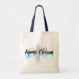 Kyrie Eleison Religious Phrase Stylized Text Tote Bag