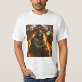 Kyrzon – Staf & Dreadspire Dark Fantasy Warlock T-shirt (Voorkant)