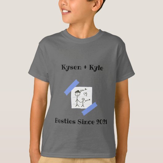 Kysen + Kyle bijpassende T-shirt, Besties sinds 20 T-shirt (Voorkant)