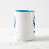 Kythnos, Griekenland Grieks scheepsontwerp Tweekleurige Koffiemok (Center)