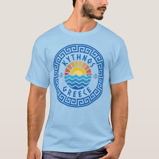 Kythnos Island, Griekenland - Lichtblauw Mannen T-shirt (Voorkant)