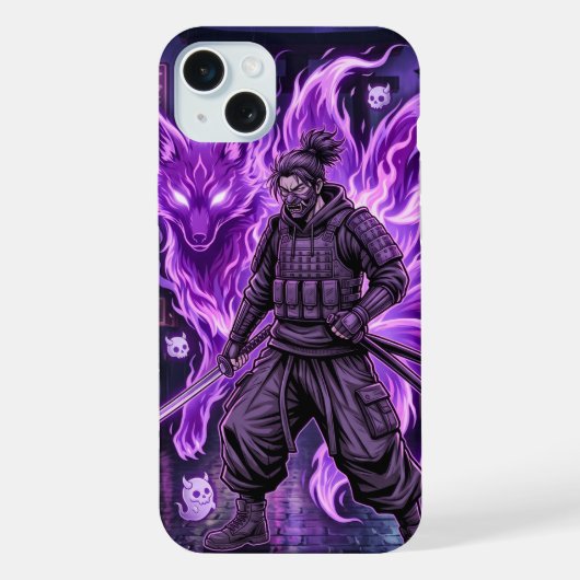 Kyubi Cyber-Samurai iPhone Hoesje (Achterkant)