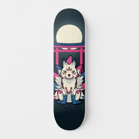 Kyubi Kitsune - Japanse Fox Yokai Persoonlijk Skateboard (Voorkant)