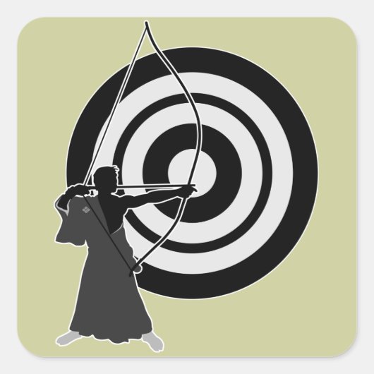 Kyudo3 Vierkante Sticker (Voorkant)