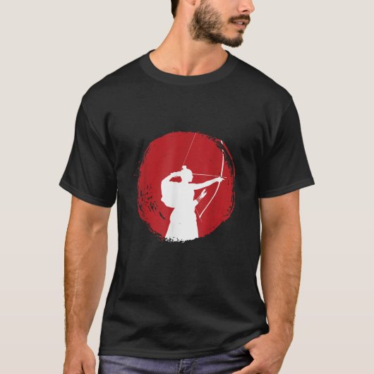 Kyudo Japans Archer Samurai Warrior Hunter Bowma T-shirt (Voorkant)