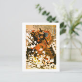 Kyusempo Sakucho Black Stallion Kuniyoshi Fine Art Briefkaart (Staand voorkant)