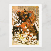 Kyusempo Sakucho Black Stallion Kuniyoshi Fine Art Briefkaart (Voorkant)