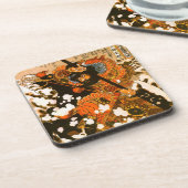 Kyusempo Sakucho Black Stallion Kuniyoshi Fine Art Drankjes Onderzetter (Linkerzijde)