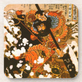 Kyusempo Sakucho Black Stallion Kuniyoshi Fine Art Drankjes Onderzetter (Voorkant)