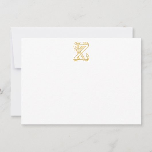 KZ of ZK Monogram antiek goudbriefkaarten Notitiekaartje (Voorkant)