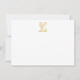 KZ of ZK Monogram antiek goudbriefkaarten Notitiekaartje