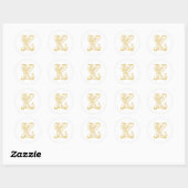 KZ of ZK Monogram  antiek sticker in goud (Vel)