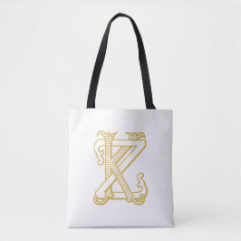 KZ of ZK monogram initialen logo canvas tas