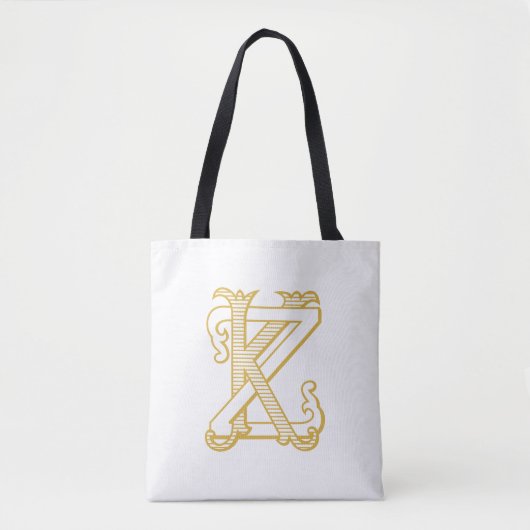 KZ of ZK  monogram initialen logo canvas tas (Voorkant)