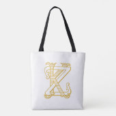 KZ of ZK  monogram initialen logo canvas tas (Achterkant)