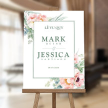 LỄ VU QUY Roze Witte Bloem Bruiloft Welkom Bord