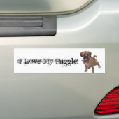 l1, ik hou van mijn Puggle! Bumpersticker (Op auto)