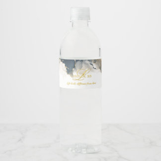 L33 signature alcohol inkt kunst op waterfles etiket