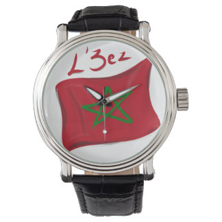 L'3ez Maroc sur fond transparant Horloge